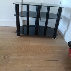Black Glass TV Stand