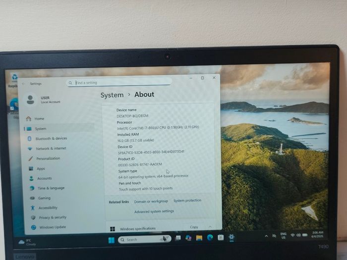 Lenovo ThinkPad T490 Intel i7 8th Gen | 16GB RAM | 256GB SSD | Windows 11 | Office 2021