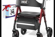 VOCIC Walkers for Seniors, Z21 Rollator Walker with Seat Supports 350lb, 8" Big Wheels for All Terrain, Ergonomic Arc Seat &amp; 6" Ultra Backrest Foldable Walker, Dual Height Adjustment, Lightweight 2025