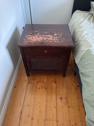Bedside locker with Rattan Cabinet for Free