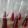 Wine glasses red stem Image 3
