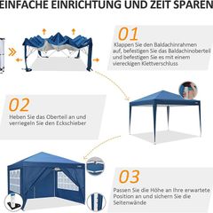 3 x 3 m, folding gazebo, Marquee Waterproof PU coating, heavy duty steel frame, with 4 sandbags