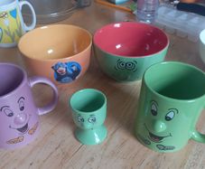 bowls and mugs, kids