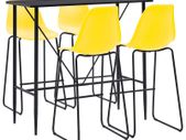 5 Piece Bar Set Plastic Yellow