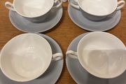 1 Set of 4 Tea Cups with Saucers, 1 Milk Container and 1 Set of 4 Soup Bowls
