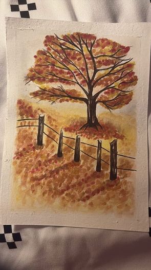 Watercolour painting - Winter Spring Summer Autumn A5 5 euro each