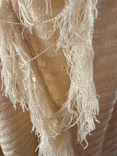 Evans ladies poncho shawl fringed wheat colour plus size
