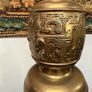 A Very Unique Large Brass Table Lamp. Image 5