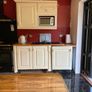 Cream Kitchen with Solid Oak Worktops + integrated Dishwasher & Fridge/Freezer + new Quartz black Sink & Mixer Tap Image 10