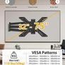 TV Wall Bracket Mount with Extra Long Articulated Arm 850mm for 32-75 Inch TVs, 180 Rotation Landscape to Portrait Full Motion Corner TV Wall Mount Bracket up to 50kg max. VESA Image 6