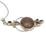 Vintage 925 Sterling Silver Brown Agate, Smoky Quartz & Citrine Necklace Image 7