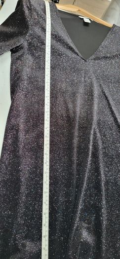H&M black velvet sparkle dress Sz S (Fit 10-12UK)