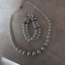 Pearl Necklace & Bracelet With Stone Pattern. . -   New. Image 4