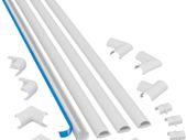 4 meter Micro Cable Trunking Multipack, Half Round Cable Hiders, Decorative Cable Tidy, Self-Adhesive Wire Covers - 4x 20mm (W) x 10mm (H) x 1-meter Lengths 12 Accessories White