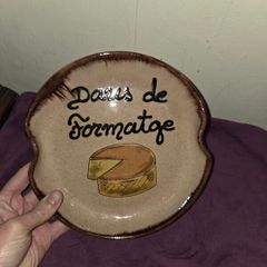 Vintage Earthware Daus De Formatge Cheese Plate