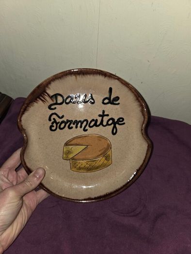 Vintage Earthware Daus De Formatge Cheese Plate