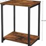 Side Tables, Set of 2 Bedside Tables, End Tables with Storage Shelf, Steel Frame, for Living Room, Sitting Room, Bedroom, Industrial, Rustic Brown and Black (FREE SHIPPING) Image 4