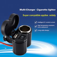 Waterproof Motorcycle Handlebar USB Cigarette Lighter socket