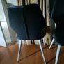 4 grey leather chairs Image 3