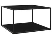 Tea Table Black with Black Glass 90x90x50 cm