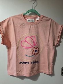 Zara girls pastel pink T-shirt - age 5