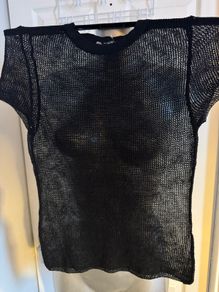 Zara black mesh short sleeve top size S UK8 EU36 Perfect condition Postage included