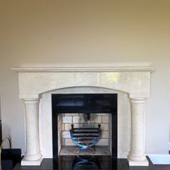 Elegant Marble Fireplace Surround with Pillars