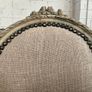 Carved wood chair with sacking material Image 3