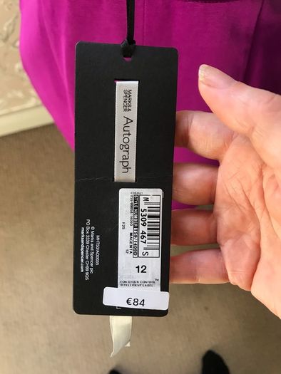 BN M&S ladies midi magenta dress size 12