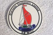 SAILING BARGE WILL (S.B. Will) - a vintage ceramic plaque issued by Overseas Containers Limited (c.1970s). 3.5" (90mm) diameter.