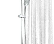 Shower Riser Rail Kit, with 10"(25cm) Square Rainfall ShowerHead and Handheld, 1.6m Hose Without Mixer, Shower Column for Bathroom, Chrome