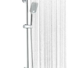 Shower Riser Rail Kit, with 10"(25cm) Square Rainfall ShowerHead and Handheld, 1.6m Hose Without Mixer, Shower Column for Bathroom, Chrome