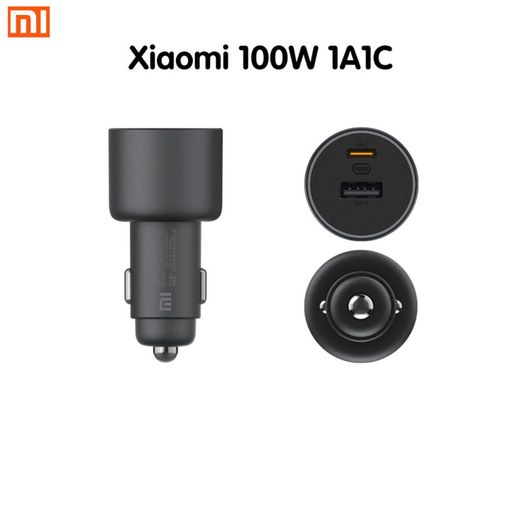 Xiaomi Mi 100W PD/PPS/QC4.0 Dual USB Mobile/Tab/Laptop Super Fast Car Charger + 1M USB-C PD 100W Charging Cable (Brand New/Warranty)