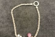 TRUTH Rope Chain Charm Bracelet 925 PK Truth Charm Bravelet 925 Sterling Silver