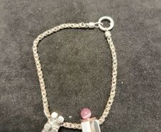 TRUTH Rope Chain Charm Bracelet 925 PK Truth Charm Bravelet 925 Sterling Silver