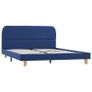 Bed Frame Blue Fabric 135x190 cm Image 2