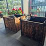 2 wooden planters oak hard wood Image 6