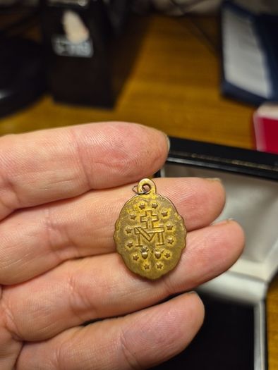 1960s Dainty Gold Tone Miraculous Medal of the Immaculate Conception 1960s .80inches