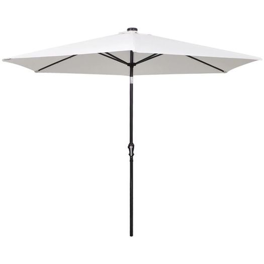 LED Cantilever Umbrella 3 m Sand White