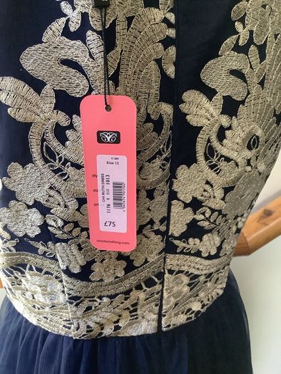 Chi Chi London dress, new, UK12,embroidered