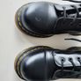 Dr Doc Martens logo brand print 1460 8 hole black yellow boots UK 6 EU 39 US 8 Image 3