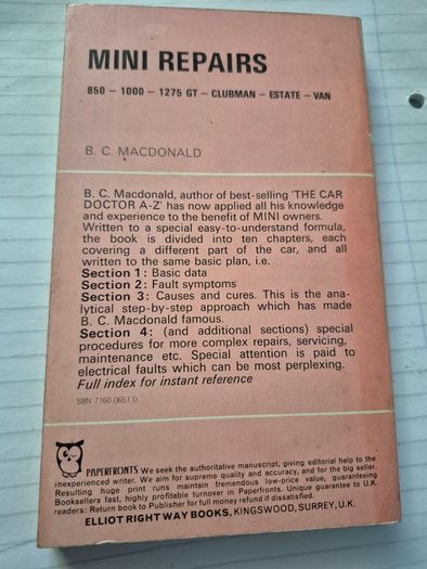 Mini repairs book by B.C.Macdonald