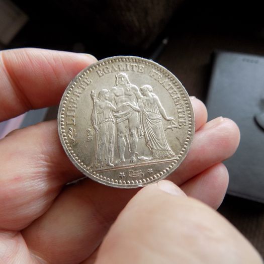 France 1873.5 Francs.90% Silver.Very high grade,Good Very Fine.