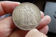France 1873.5 Francs.90% Silver.Very high grade,Good Very Fine.
