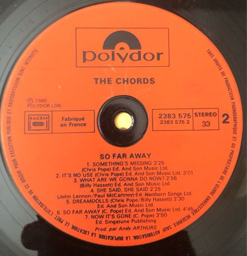The Chords - So Far Away (1980)
