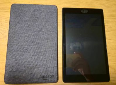 Amazon Fire HD8 Gen7 Tablet with case and charger