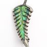 Vintage 925 Sterling Silver Abalone Fern Leaf Brooch Image 2