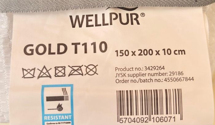 WELLPUR GOLD T110 King Mattress Topper with 10cm
