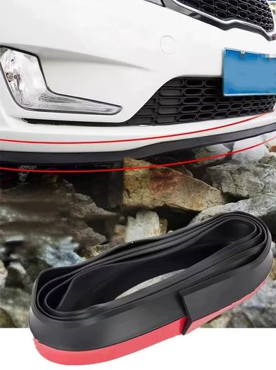 Universal Car Front Bumper Lip Splitter Spoiler Rubber Skirt Protector BodyTrim Bumper Lip Strip Car Side Lip Exterior Mouldings