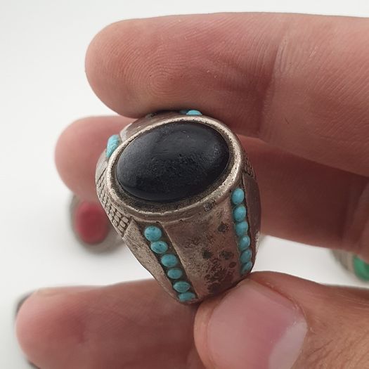 15 Mixed Vintage Rings Antique Style Brass Glass & Stone Collectible Ring Lot